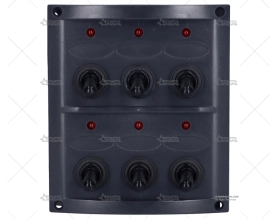 PANEL ELECTRICO 6 BOTONES 4-1/4" NEGRO