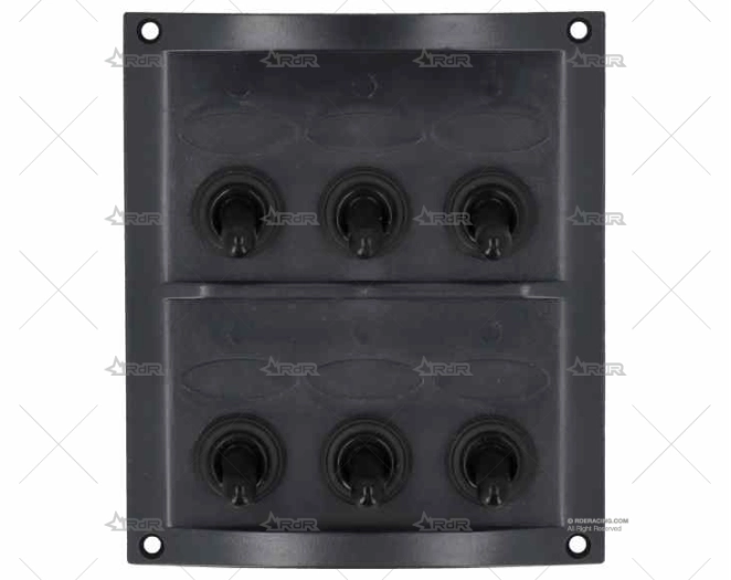 PANEL ELECTRICO 6 BOTONES 4-1/4" NEGRO