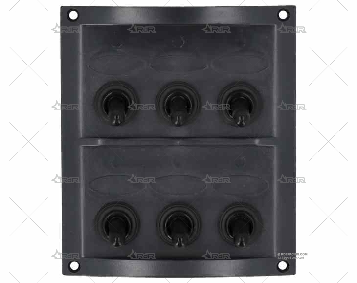 PANEL ELECTRICO 6 BOTONES 4-1/4" NEGRO