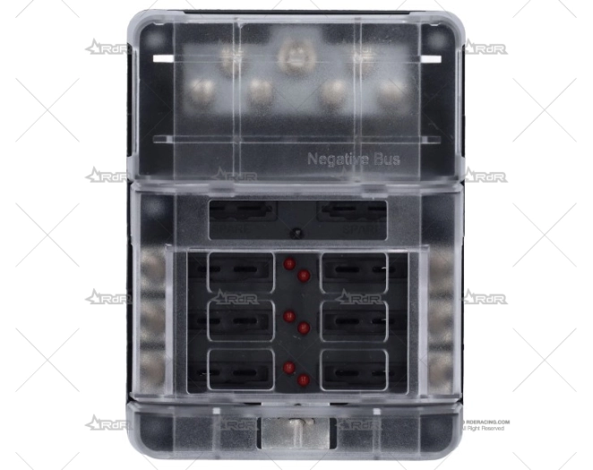 CAJA PORTA FUSIBLES 6P + BUSBAR BRAND R