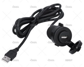 TOMA USB 12-24V 1 ENT. ALARGO USB 1.5M