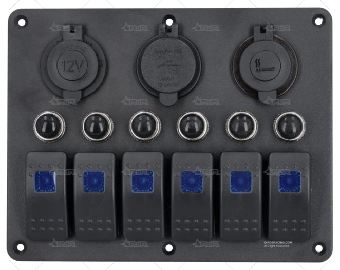 PANEL ELECTRICO LED 12V ON/OFF +usb+toma