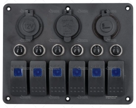 PANEL ELECTRICO LED 12V ON/OFF +usb+toma