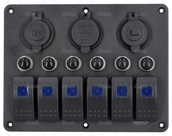 PANEL ELECTRICO LED 12V ON/OFF +usb+toma