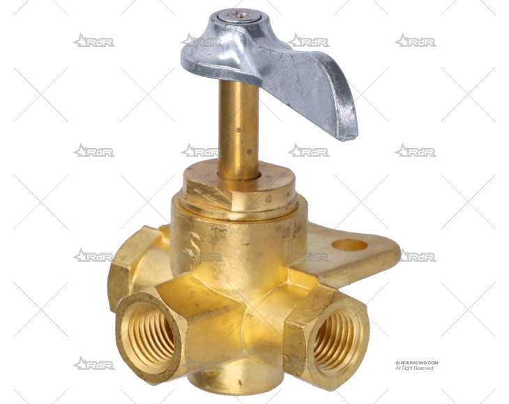 GRIFO 3 VIAS 1/4" FNPT LATON (CLICK)