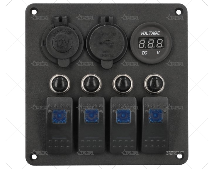 PANEL USB C /MECHERO/VOLTIMETRO 115x115m