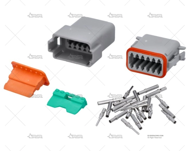 CONECTOR MACHO & HEMBRA DT 12 PINS IP67