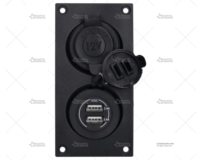 PANEL 2 TOMAS MECHERO Y USB 114x58x56