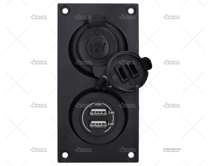 PANEL 2 TOMAS MECHERO Y USB 114x58x56