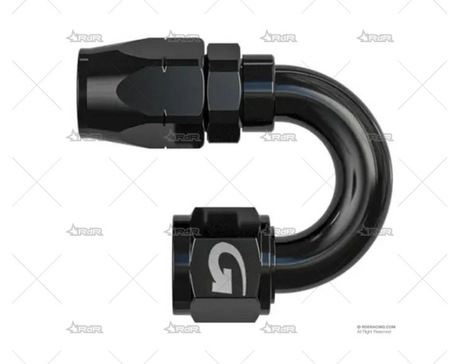 RACORD HEMBRA 180º ALU. DASH 6 NEGRO BRAND R