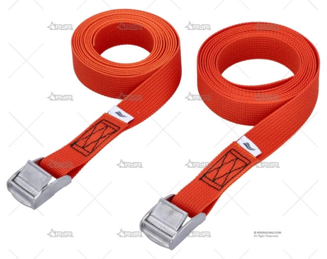 CINCHA 25mm 2,5MT NARANJA COCODRILO 2U