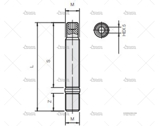 ESPARRAGO ALLEN 12x125 L 68 S.p BLK. BRAND R