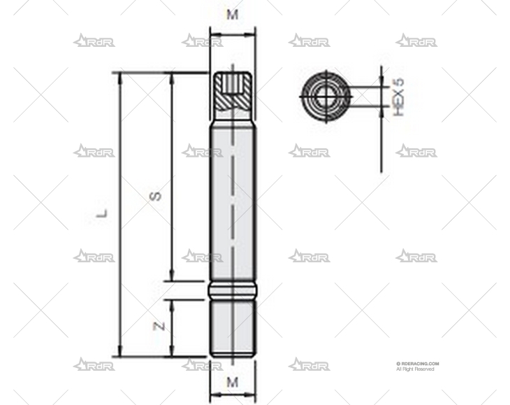 ESPARRAGO ALLEN 12x125 L 68 S.p BLK. BRAND R