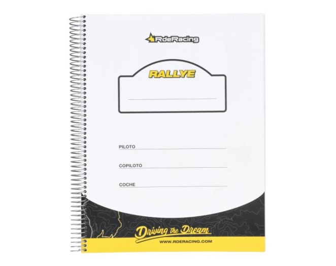 LIBRETA DE NOTAS PARA COPILOTO R DE RACING